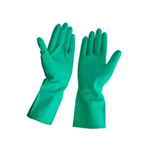 GUANTES DE NITRILO VERDE FLOCADO
