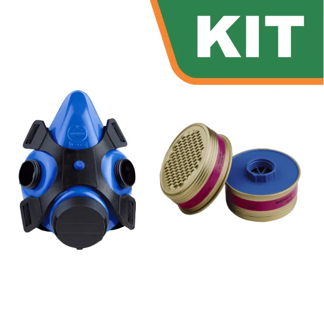 Kit Respirador Sky Blue 1.2 + Filtro MHE-1A Sky Blue (Todo Particulas) Masprot