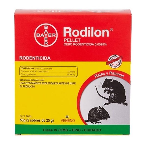 Veneno Ratones Rodilon Pellet (50 Gr) Bayer