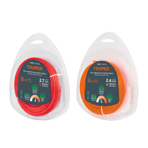 NYLON PARA DESBROZADORA EN BLISTER (2,4 y 2,7 MM) 12 M TRUPER