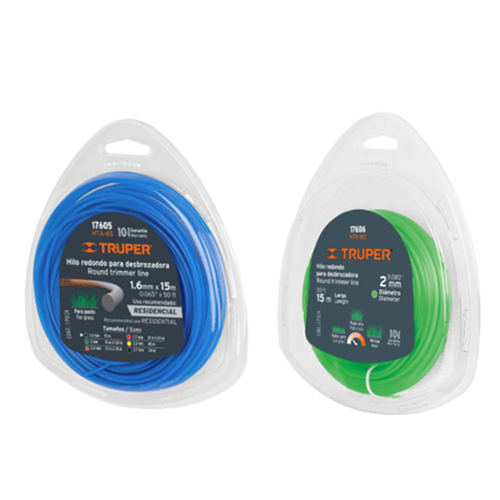 NYLON PARA DESBROZADORA EN BLISTER (1,6 Y 2 MM) 15 M TRUPER
