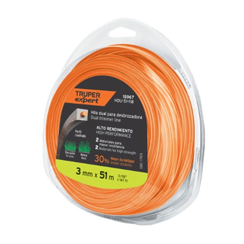 NYLON PARA DESBROZADORA CUADRADO DUAL (3 MM) 51 M